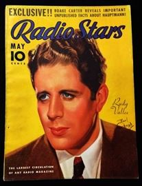 Vintage "Radio Stars" Magazine with Cover Art by Earl Christy- May 1936