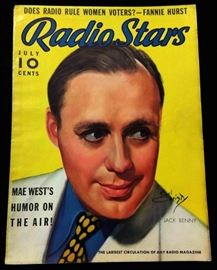 Vintage "Radio Stars" Magazine with Cover Art by Earl Christy- July 1936
