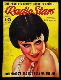 Vintage "Radio Stars" Magazine with Cover Art by Earl Christy- September 1936