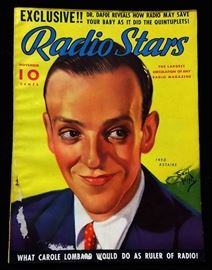 Vintage "Radio Stars" Magazine with Cover Art by Earl Christy- November 1936
