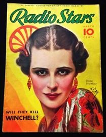 Vintage "Radio Stars" Magazine with Cover Art by Earl Christy- March 1935