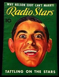 Vintage "Radio Stars" Magazine with Cover Art by Earl Christy- December 1936