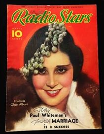 Vintage "Radio Stars" Magazine with Cover Art by Earl Christy- April 1935
