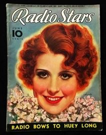 Vintage "Radio Stars" Magazine with Cover Art by Earl Christy- June 1935