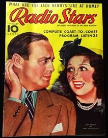 Vintage "Radio Stars" Magazine with Cover Art by Earl Christy- February 1938