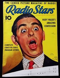 Vintage "Radio Stars" Magazine with Cover Art by Earl Christy- May 1938