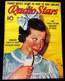 Vintage "Radio Stars" Magazine with Cover Art by Earl Christy- June 1938