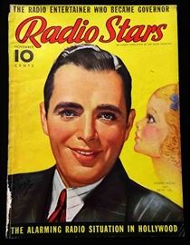 Vintage "Radio Stars" Magazine with Cover Art by Earl Christy- November 1938