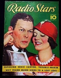 Vintage "Radio Stars" Magazine with Cover Art by Earl Christy- February 1935