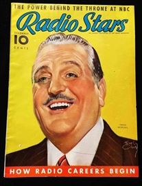 Vintage "Radio Stars" Magazine with Cover Art by Earl Christy- December 1938