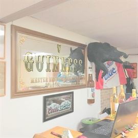 Large Guinness Mirror and Coors light mirror for bar decor