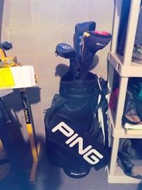 Ping golf bag with a few great clubs