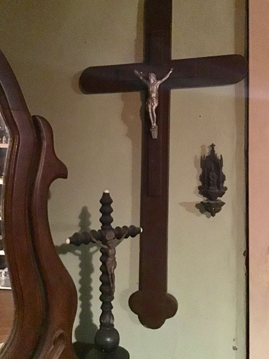 Crucifix on wall is from St Mary’s Hospital, Galveston 