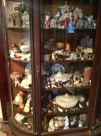 China Cabinet FULL of small antiques.  I haven’t sorted this cabinet yet.  It will all be moved around 