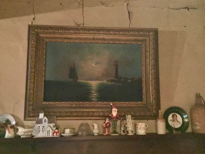 Oil painting was purchased in early 1900 from a Chinese Store in Galveston.  It used to hang in the house at 2319  27th street ( now 38th and p)
