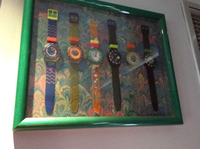 Swatch Collection please see all photos Excellent condition.  All are in display cases.                                                      Asking Price:$500 for the Lot