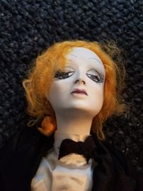 Hand Painted face of vintage doll.