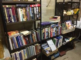 Cool vintage metal shelves...more books.