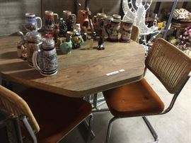 octagonal table with four chairs.....great condition