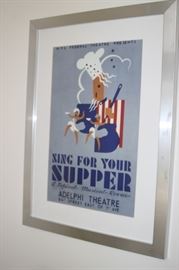 Framed theatre poster artwork.