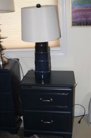 Night stand and table lamp.