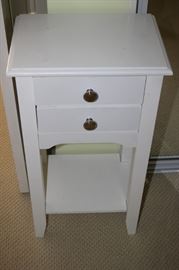 White table with drawers.