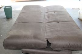 Sofa in bed position.