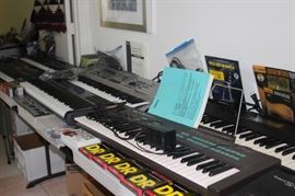 10 keyboards, guitar strings.