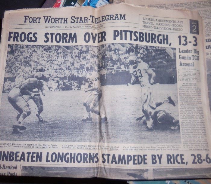 horned frogs newspaper vintage