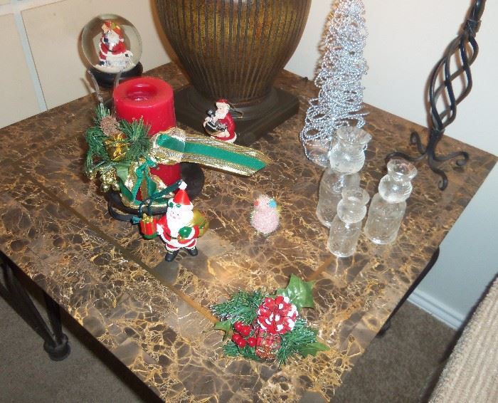 marble end table christmas