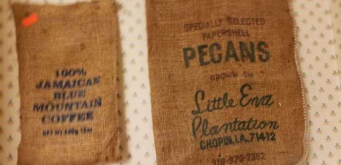 burlap bag vintage advertising