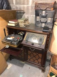 Vintage TV and record player console