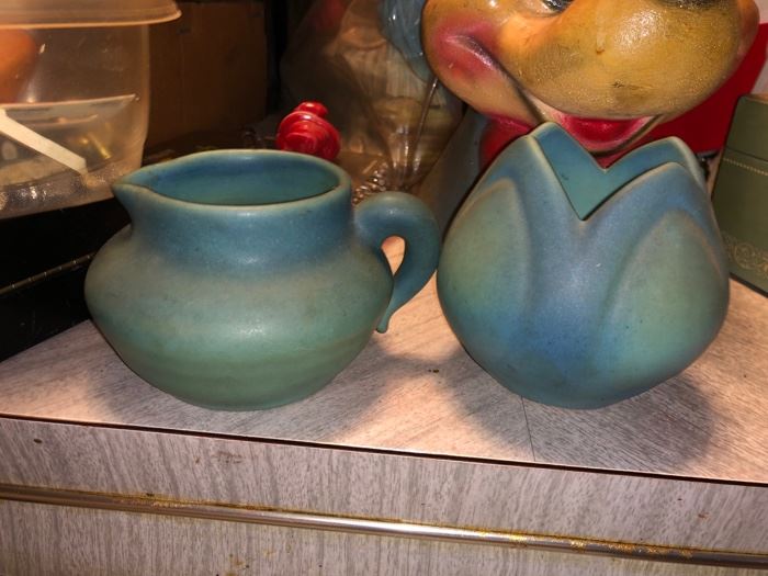 Van Briggle pitcher and small vase