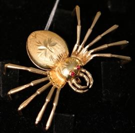 Gold Spider Pin