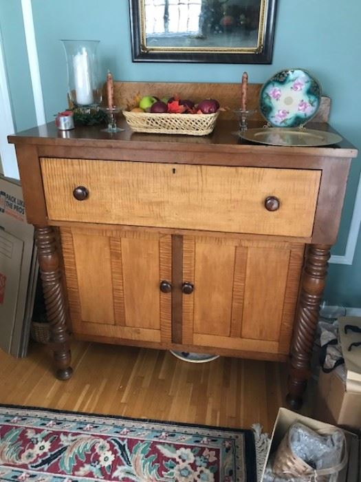 Tiger Maple and cherry buffet/cupboard.  Excellent condition and extremely usable anywhere, even a bedroom.