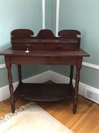 Absolutely the sweetest cherry server with elaborate backsplash and drawers.