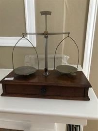 Jewelers scale with weights and interesting note included.