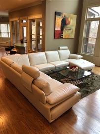 Natuzzi Italian leather sectional sofa