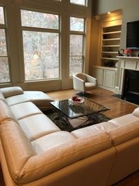 Natuzzi Italian leather side chairs