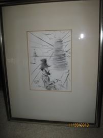Dali Print of Toulouse Lautrec Framed 