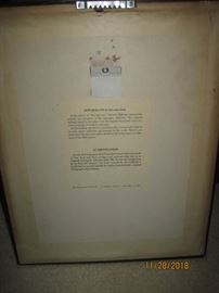 Back of Framed Dali print of Don Quixote