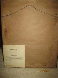 Back of Dali print of Toulouse Lautrec 