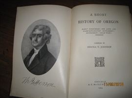 A Short History of Oregon, by Sidona V. Johnson, Signed and inscription on inside cover 