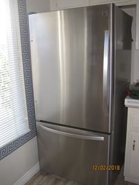 Stainless Steel Kenmore Refrigerator, Bottom Freezer, Purchased in July 2018 