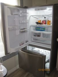 Stainless Steel Kenmore Refrigerator, Bottom Freezer, Purchased in July 2018 