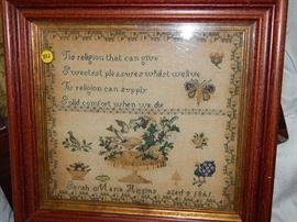 antique samplers mid 1800's, primitives, oak, cherry, jelly cabinet, bedroom sets, cherry furniture