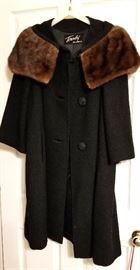 Vintage coat with mink collar