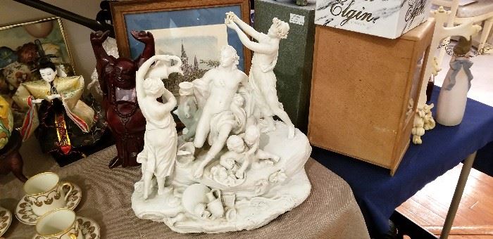 Antique Parian grouping  - probably Bacchus - 19th century