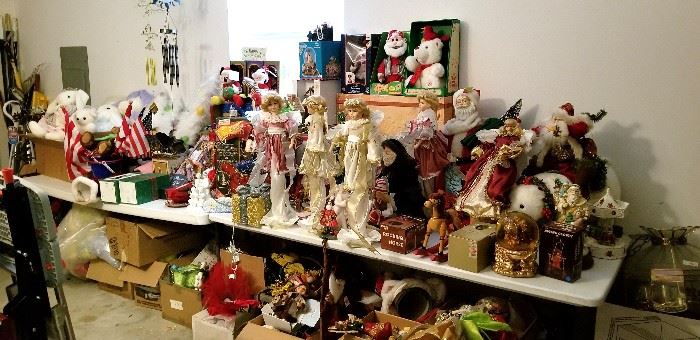 Garage shot - tons of miscellaneous Christmas and holiday