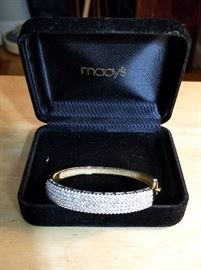 Diamond and 14kt gold bangle bracelet - a beauty.
